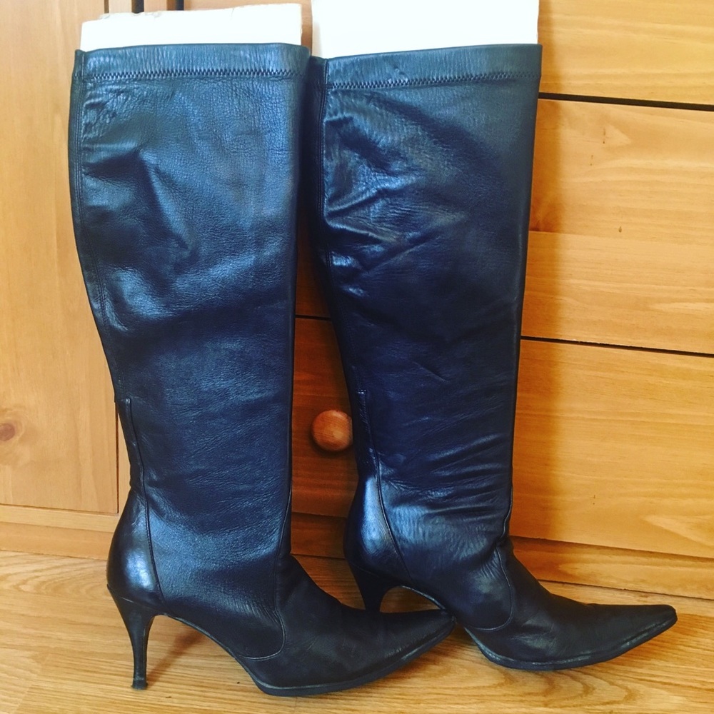Cole Haan black heeled boots, Like New, Size 8